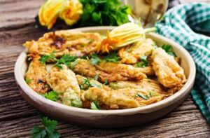 fiori di zucca ripieni e fritti in pastella