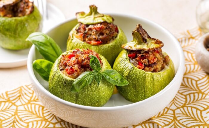 secondo piatto di zucchine tonde ripiene